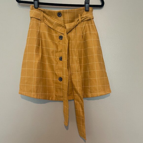 Potter's Pot Mustard, Side Faux Buttons, Skirt, Small, UGC - Picture 1 of 8